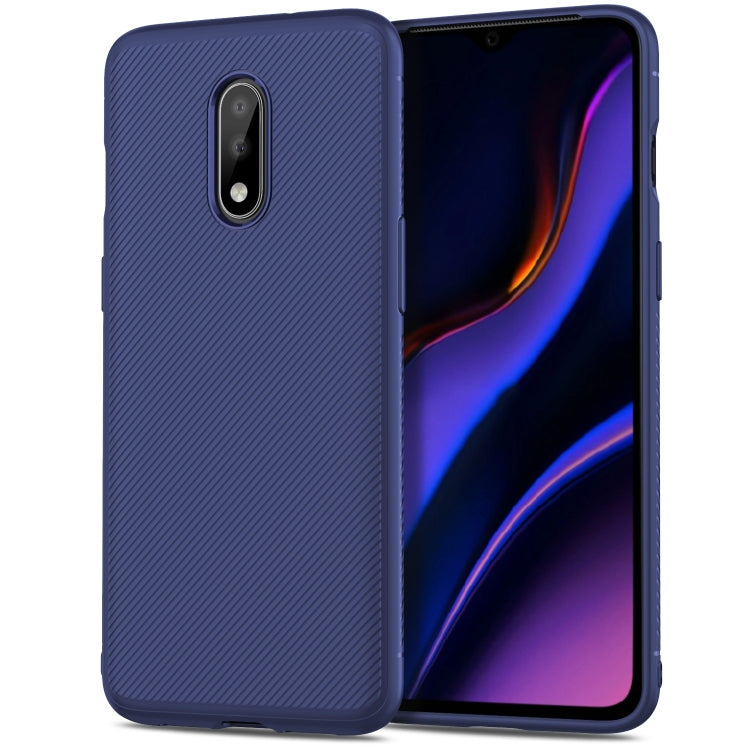 Lenuo Leshen Series Stripe Texture TPU Case for OnePlus 7 (Blue)