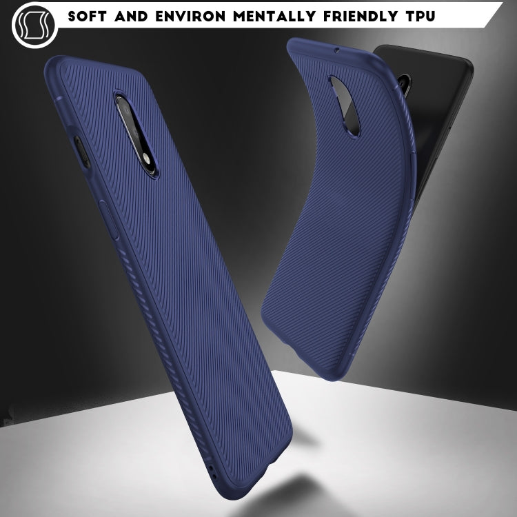 Lenuo Leshen Series Stripe Texture TPU Case for OnePlus 7 (Blue)