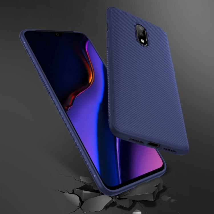 Lenuo Leshen Series Stripe Texture TPU Case for OnePlus 7 (Blue)
