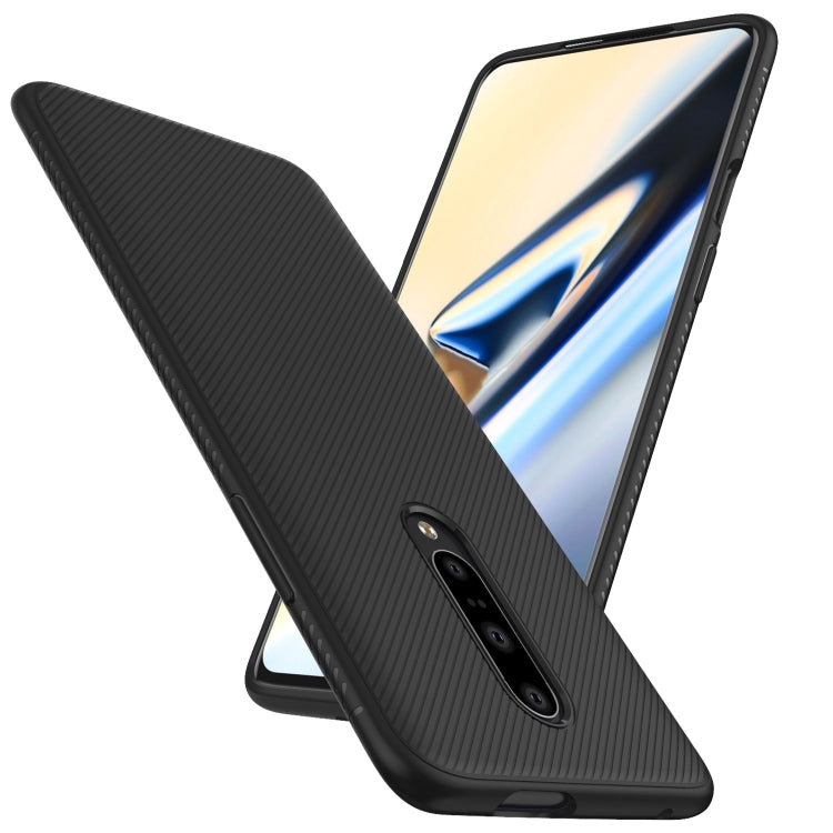 Lenuo Leshen Series Stripe Texture TPU Case for OnePlus 7 Pro(Black)