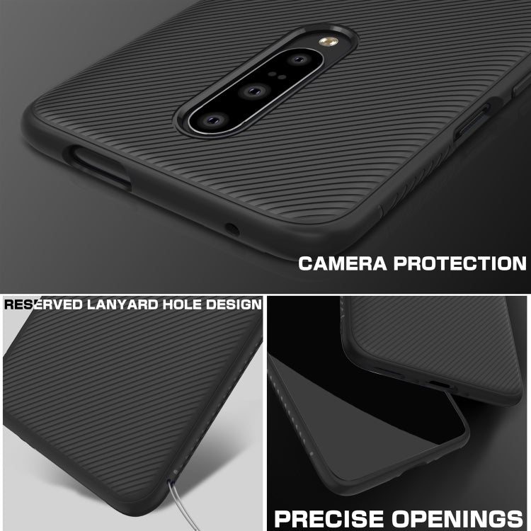 Lenuo Leshen Series Stripe Texture TPU Case for OnePlus 7 Pro(Black)