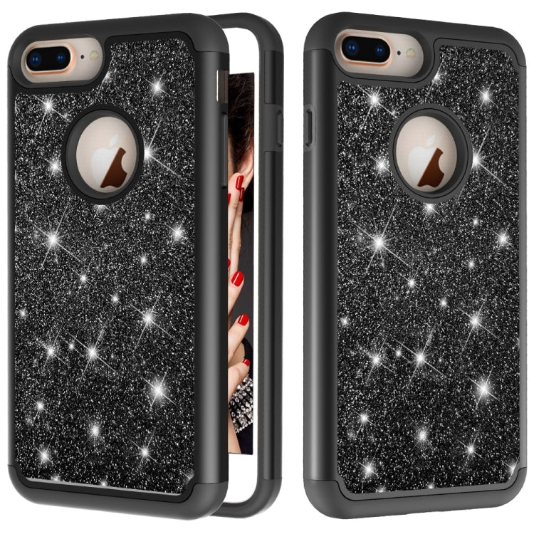 Glitter Powder Contrast Skin Shockproof Silicone + PC Protective Case for iPhone 6 Plus & 6s Plus & 7 Plus & 8 Plus