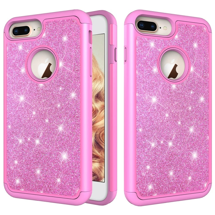 Glitter Powder Contrast Skin Shockproof Silicone + PC Protective Case for iPhone 6 Plus & 6s Plus & 7 Plus & 8 Plus