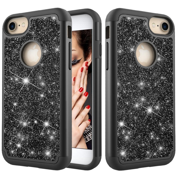 Glitter Powder Contrast Skin Shockproof Silicone + PC Protective Case for iPhone 6 & 6s & 7 & 8