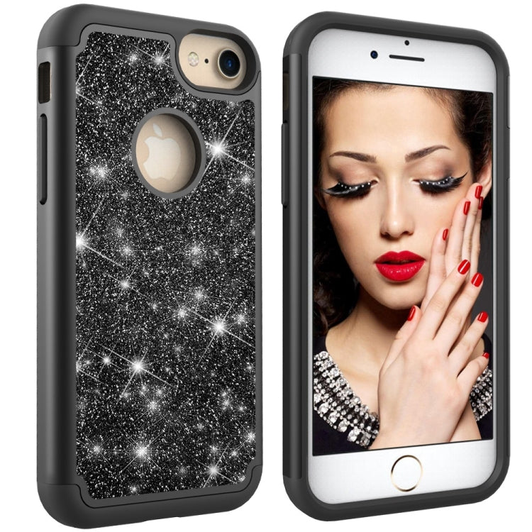 Glitter Powder Contrast Skin Shockproof Silicone + PC Protective Case for iPhone 6 & 6s & 7 & 8