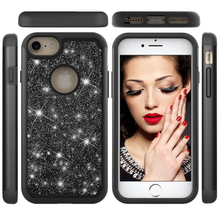 Glitter Powder Contrast Skin Shockproof Silicone + PC Protective Case for iPhone 6 & 6s & 7 & 8