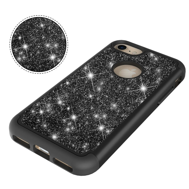 Glitter Powder Contrast Skin Shockproof Silicone + PC Protective Case for iPhone 6 & 6s & 7 & 8