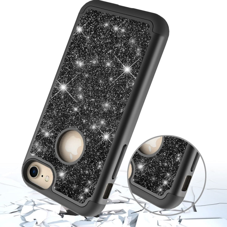 Glitter Powder Contrast Skin Shockproof Silicone + PC Protective Case for iPhone 6 & 6s & 7 & 8