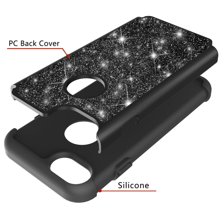 Glitter Powder Contrast Skin Shockproof Silicone + PC Protective Case for iPhone 6 & 6s & 7 & 8