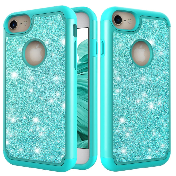 Glitter Powder Contrast Skin Shockproof Silicone + PC Protective Case for iPhone 6 & 6s & 7 & 8