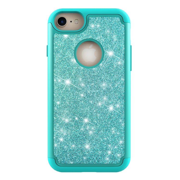 Glitter Powder Contrast Skin Shockproof Silicone + PC Protective Case for iPhone 6 & 6s & 7 & 8