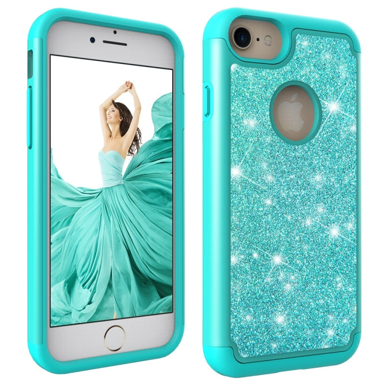 Glitter Powder Contrast Skin Shockproof Silicone + PC Protective Case for iPhone 6 & 6s & 7 & 8