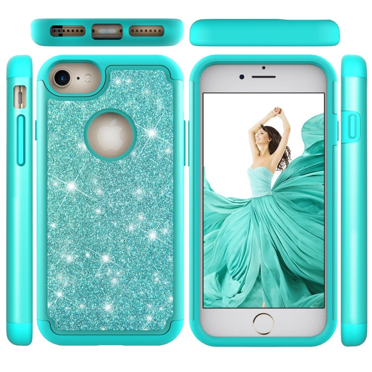 Glitter Powder Contrast Skin Shockproof Silicone + PC Protective Case for iPhone 6 & 6s & 7 & 8