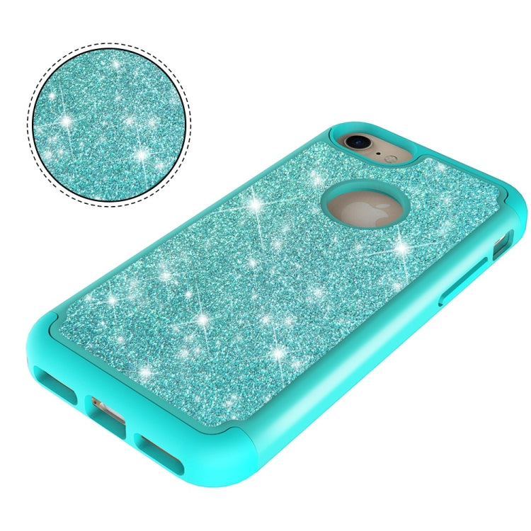 Glitter Powder Contrast Skin Shockproof Silicone + PC Protective Case for iPhone 6 & 6s & 7 & 8