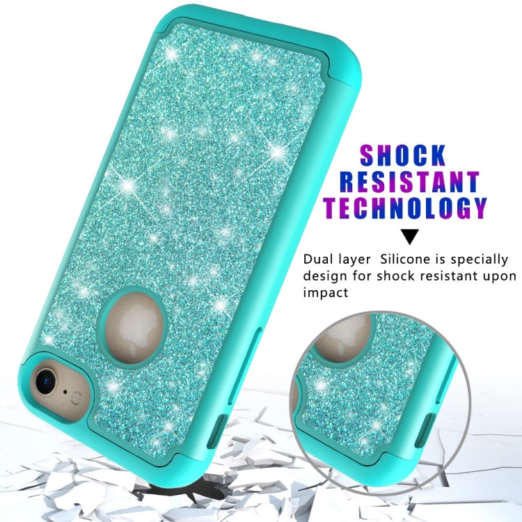 Glitter Powder Contrast Skin Shockproof Silicone + PC Protective Case for iPhone 6 & 6s & 7 & 8
