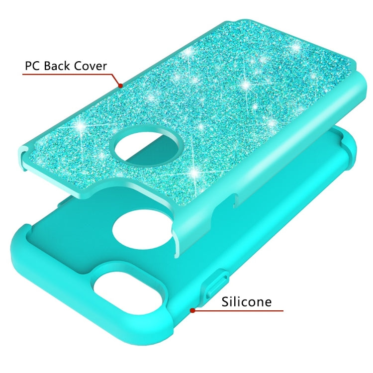 Glitter Powder Contrast Skin Shockproof Silicone + PC Protective Case for iPhone 6 & 6s & 7 & 8