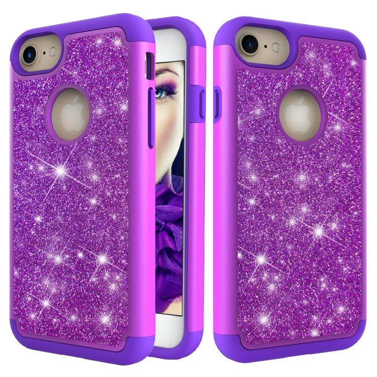 Glitter Powder Contrast Skin Shockproof Silicone + PC Protective Case for iPhone 6 & 6s & 7 & 8
