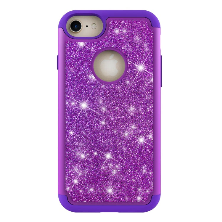 Glitter Powder Contrast Skin Shockproof Silicone + PC Protective Case for iPhone 6 & 6s & 7 & 8