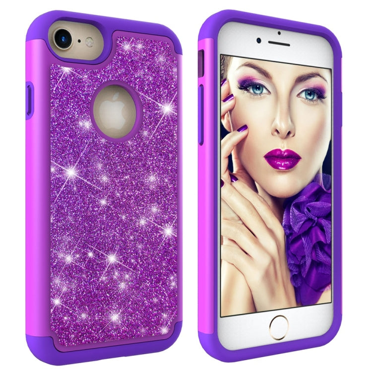 Glitter Powder Contrast Skin Shockproof Silicone + PC Protective Case for iPhone 6 & 6s & 7 & 8