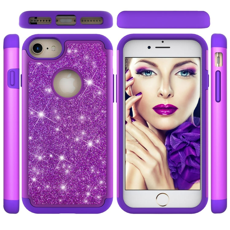 Glitter Powder Contrast Skin Shockproof Silicone + PC Protective Case for iPhone 6 & 6s & 7 & 8