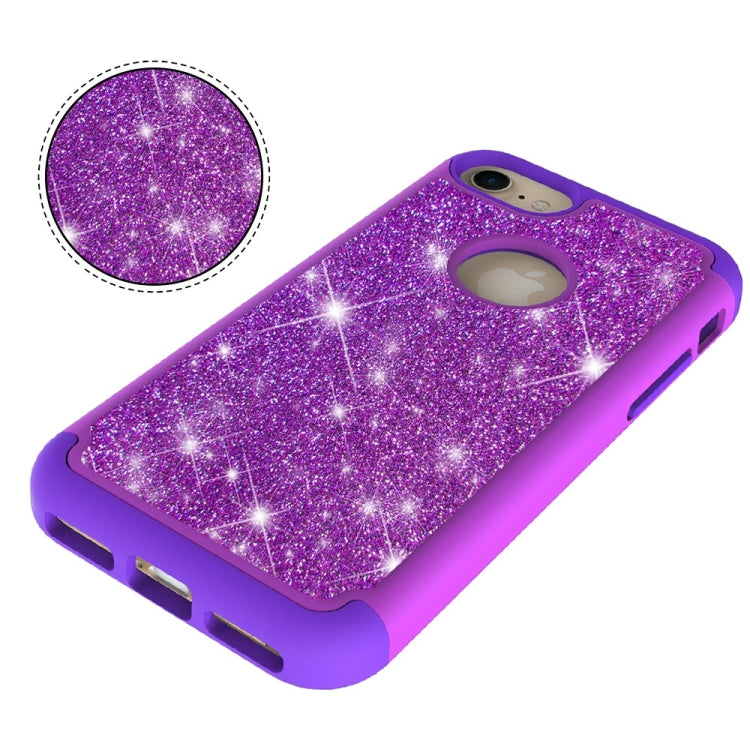 Glitter Powder Contrast Skin Shockproof Silicone + PC Protective Case for iPhone 6 & 6s & 7 & 8