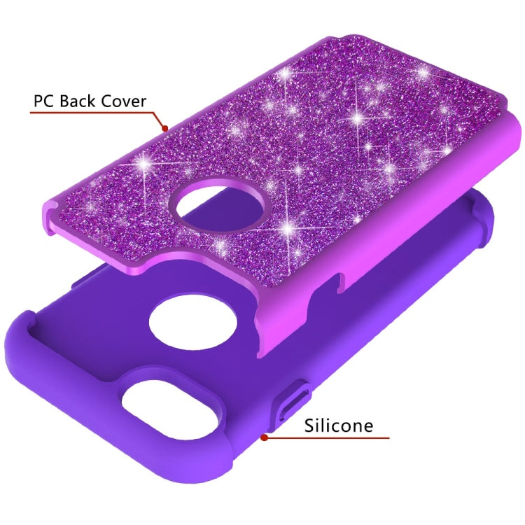 Glitter Powder Contrast Skin Shockproof Silicone + PC Protective Case for iPhone 6 & 6s & 7 & 8