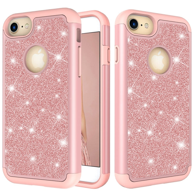 Glitter Powder Contrast Skin Shockproof Silicone + PC Protective Case for iPhone 6 & 6s & 7 & 8