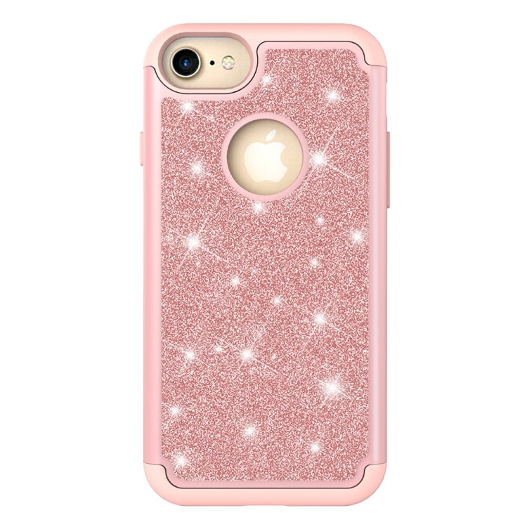 Glitter Powder Contrast Skin Shockproof Silicone + PC Protective Case for iPhone 6 & 6s & 7 & 8