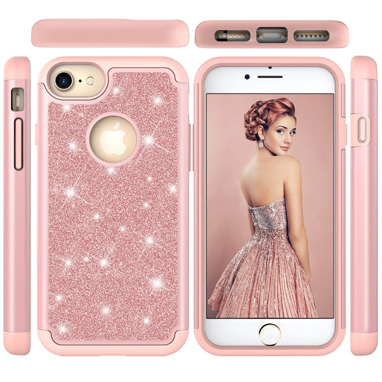Glitter Powder Contrast Skin Shockproof Silicone + PC Protective Case for iPhone 6 & 6s & 7 & 8
