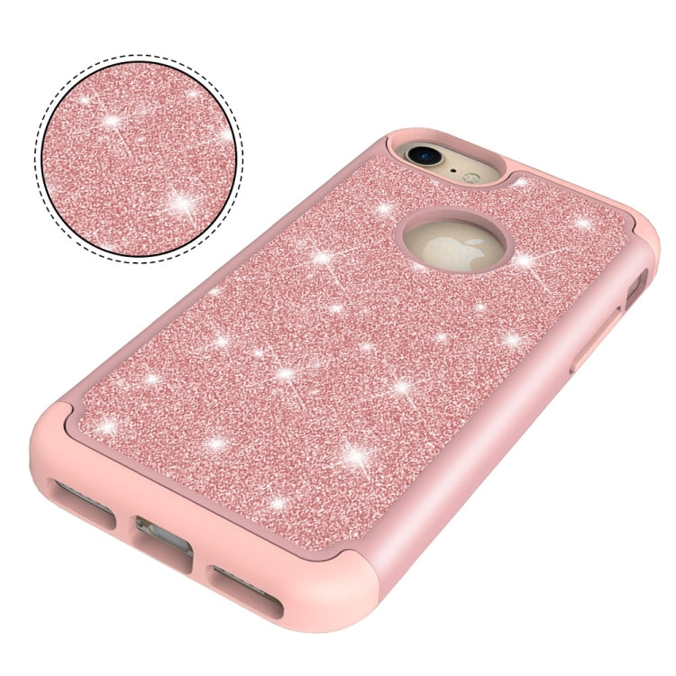 Glitter Powder Contrast Skin Shockproof Silicone + PC Protective Case for iPhone 6 & 6s & 7 & 8