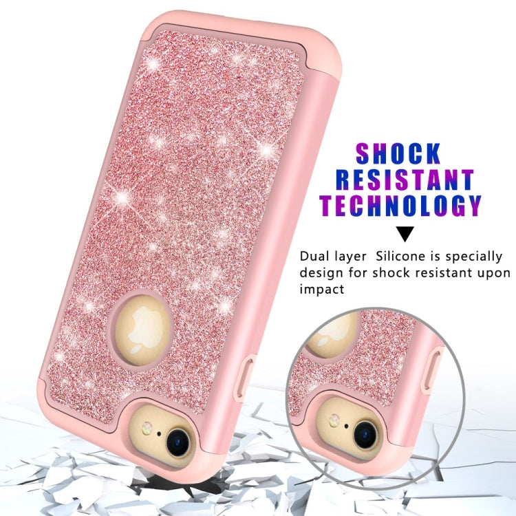 Glitter Powder Contrast Skin Shockproof Silicone + PC Protective Case for iPhone 6 & 6s & 7 & 8