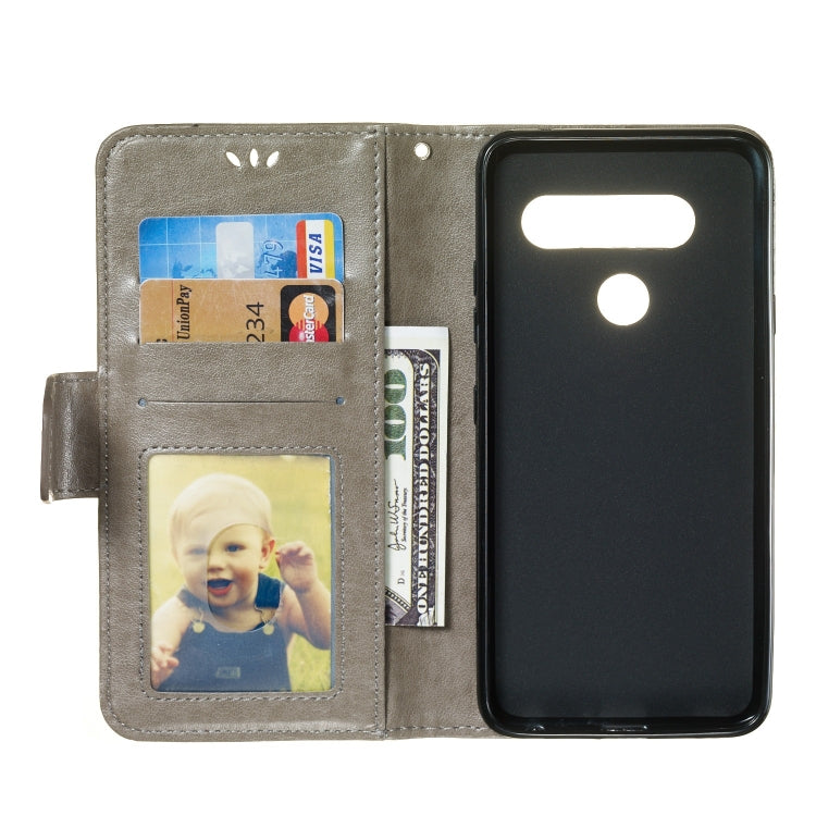 Pressed Printing Mermaid Anchor Pattern Horizontal Flip PU Leather Case for LG V40 ThinQ, with Holder & Card Slots & Wallet & Photo Frame