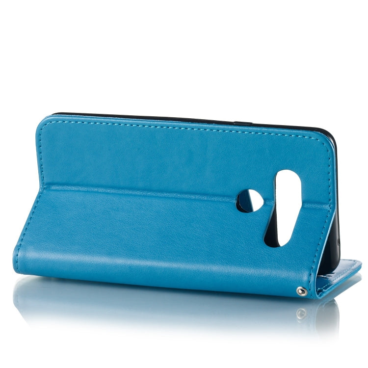 Pressed Printing Mermaid Anchor Pattern Horizontal Flip PU Leather Case for LG V40 ThinQ, with Holder & Card Slots & Wallet & Photo Frame