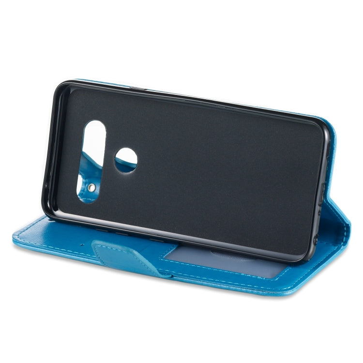 Pressed Printing Mermaid Anchor Pattern Horizontal Flip PU Leather Case for LG V40 ThinQ, with Holder & Card Slots & Wallet & Photo Frame