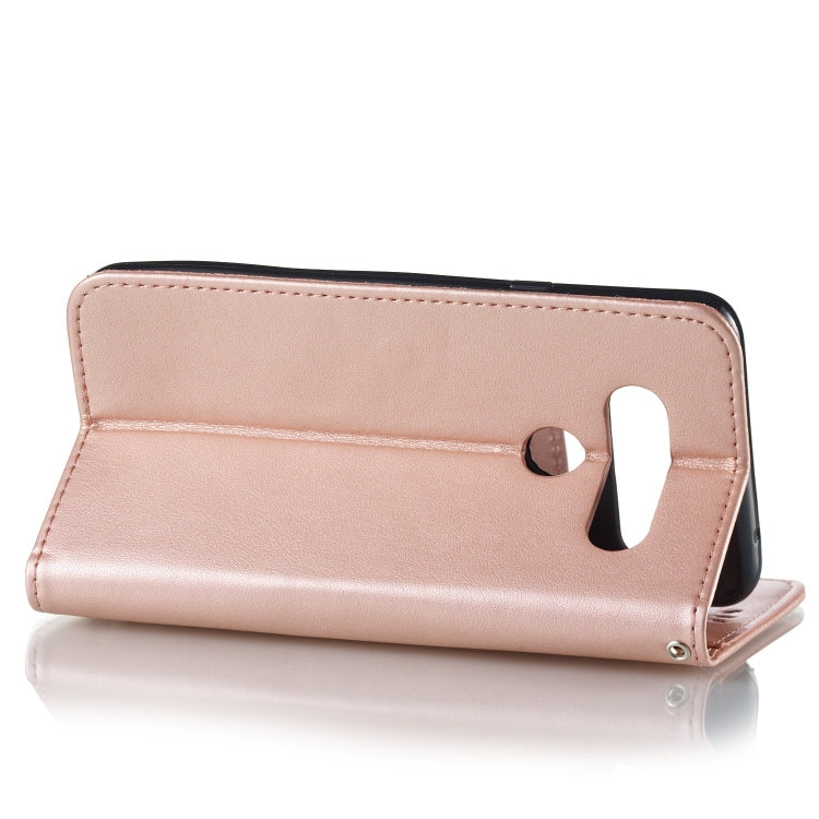 Pressed Printing Mermaid Anchor Pattern Horizontal Flip PU Leather Case for LG V40 ThinQ, with Holder & Card Slots & Wallet & Photo Frame