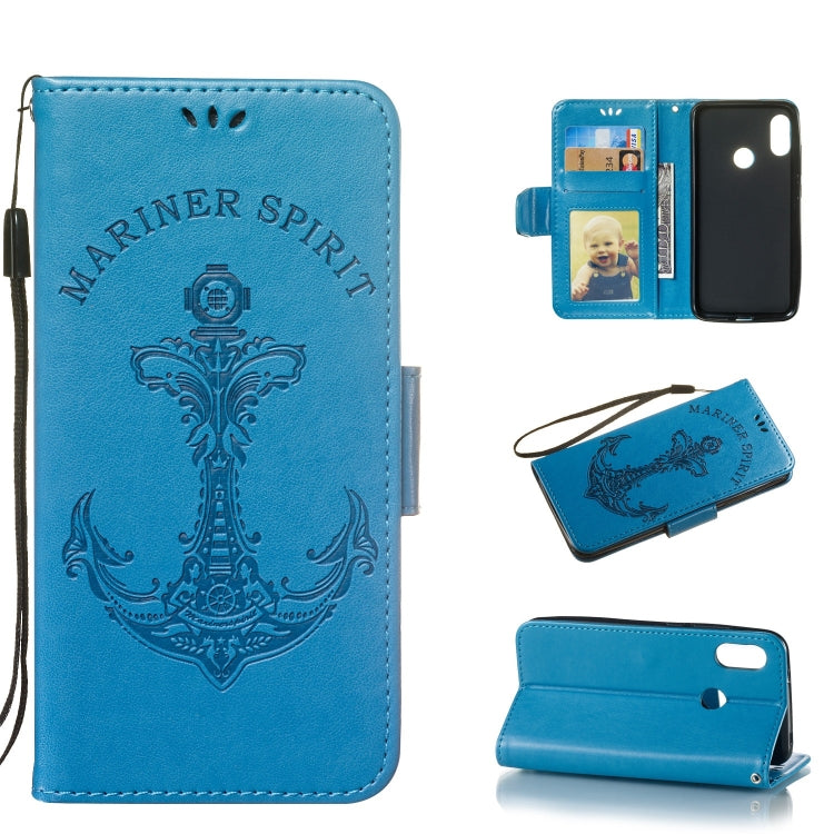 Pressed Printing Mermaid Anchor Pattern Horizontal Flip PU Leather Case for Xiaomi Redmi 6 Pro / Mi A2 Lite, with Holder & Card Slots & Wallet & Photo Frame