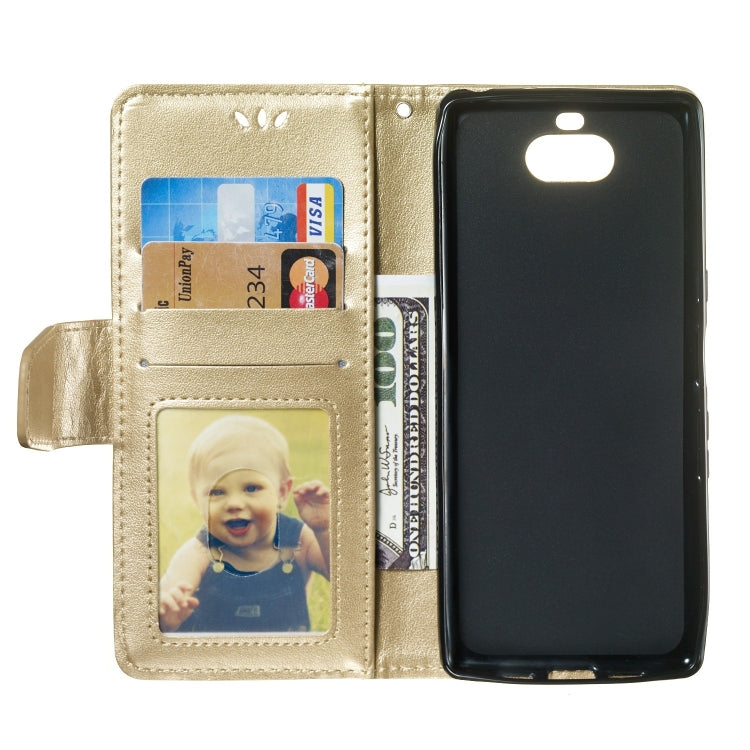 Pressed Printing Mermaid Anchor Pattern Horizontal Flip PU Leather Case for Sony Xperia 10 / XA3, with Holder & Card Slots & Wallet & Photo Frame