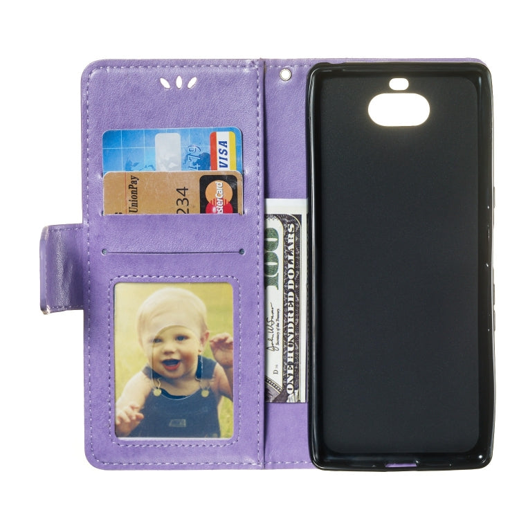 Pressed Printing Mermaid Anchor Pattern Horizontal Flip PU Leather Case for Sony Xperia 10 / XA3, with Holder & Card Slots & Wallet & Photo Frame