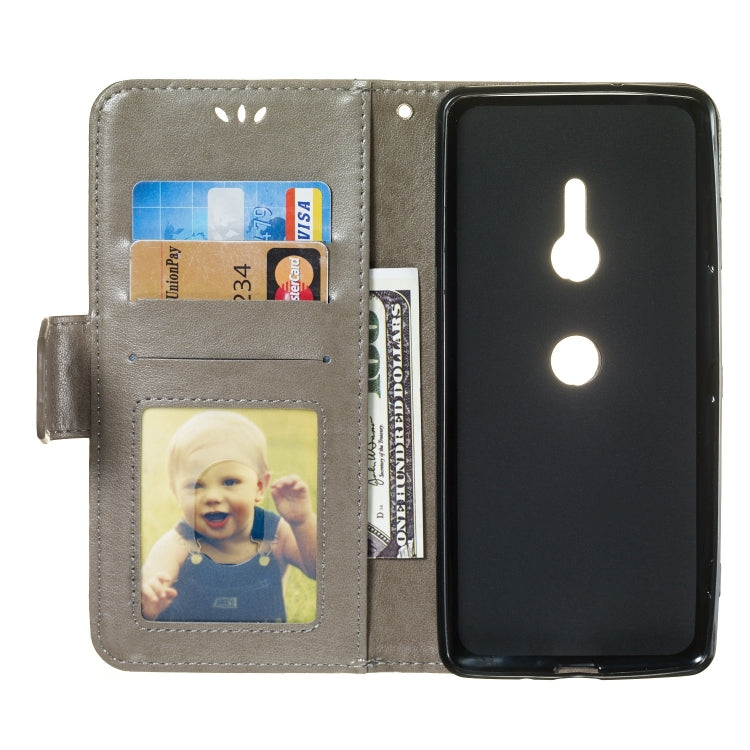 Pressed Printing Mermaid Anchor Pattern Horizontal Flip PU Leather Case for Sony Xperia XZ3, with Holder & Card Slots & Wallet & Photo Frame