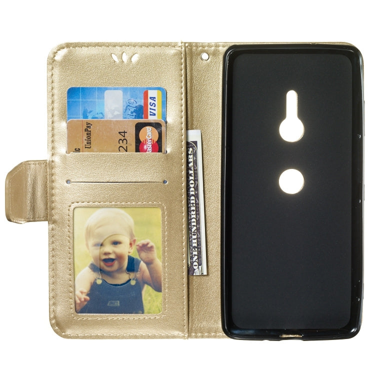 Pressed Printing Mermaid Anchor Pattern Horizontal Flip PU Leather Case for Sony Xperia XZ3, with Holder & Card Slots & Wallet & Photo Frame