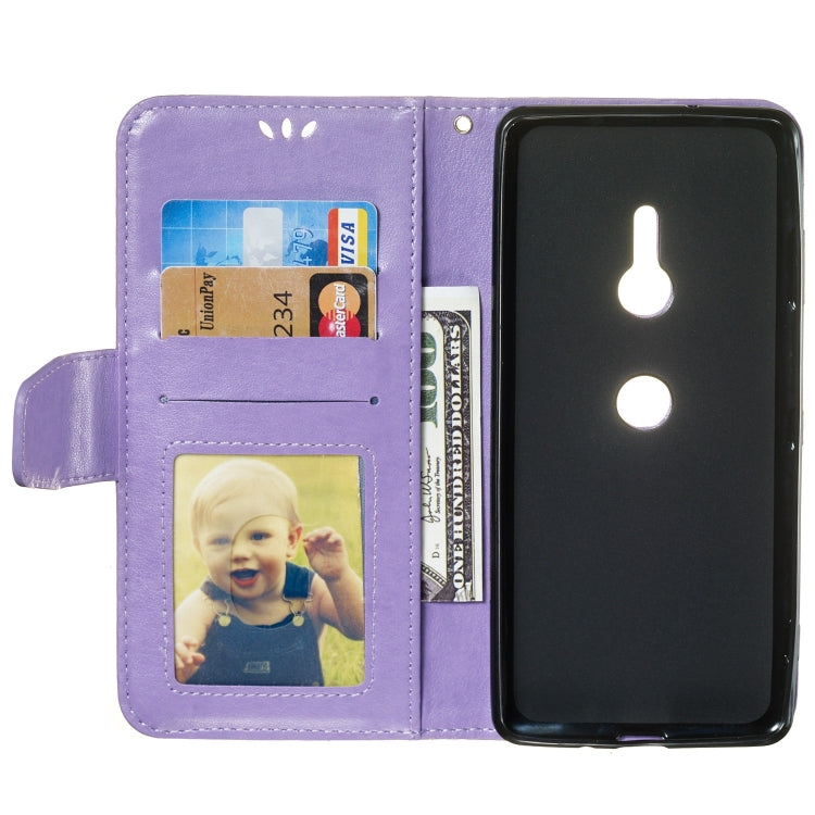 Pressed Printing Mermaid Anchor Pattern Horizontal Flip PU Leather Case for Sony Xperia XZ3, with Holder & Card Slots & Wallet & Photo Frame