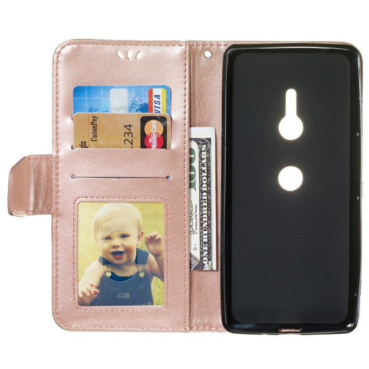 Pressed Printing Mermaid Anchor Pattern Horizontal Flip PU Leather Case for Sony Xperia XZ3, with Holder & Card Slots & Wallet & Photo Frame