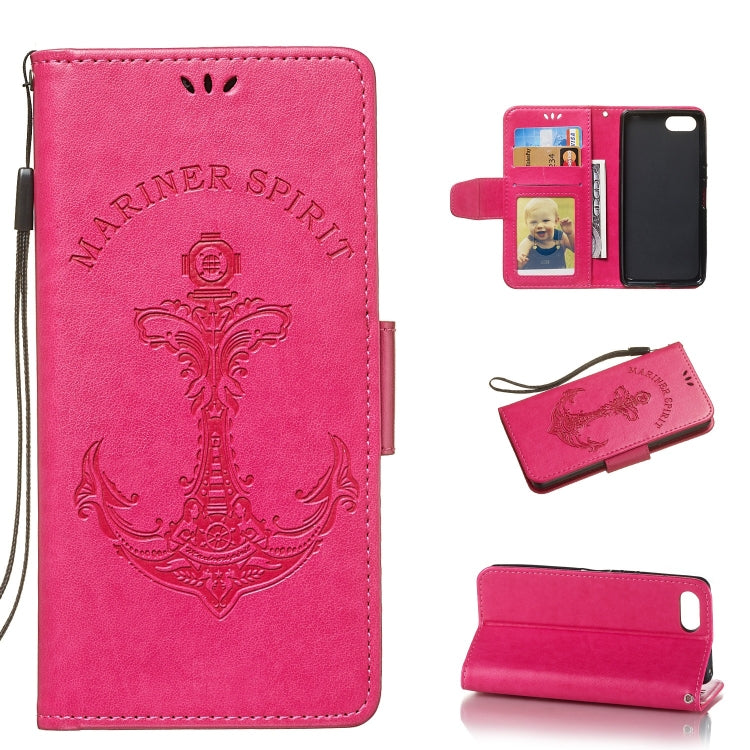 Pressed Printing Mermaid Anchor Pattern Horizontal Flip PU Leather Case for Sony Xperia XZ4 Comact, with Holder & Card Slots & Wallet & Photo Frame