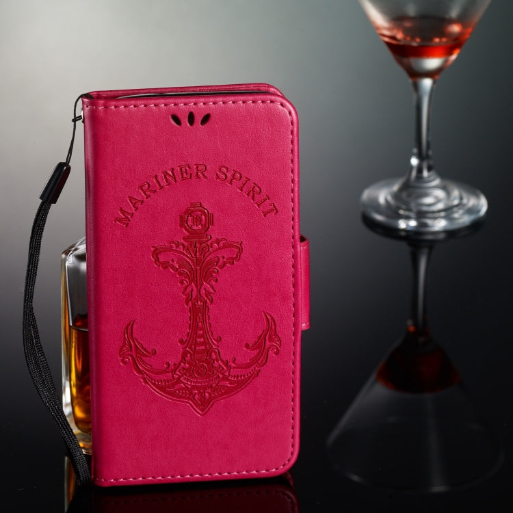 Pressed Printing Mermaid Anchor Pattern Horizontal Flip PU Leather Case for Sony Xperia XZ4 Comact, with Holder & Card Slots & Wallet & Photo Frame