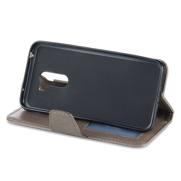 Pressed Printing Mermaid Anchor Pattern Horizontal Flip PU Leather Case for Xiaomi Pocophone F1, with Holder & Card Slots & Wallet & Photo Frame