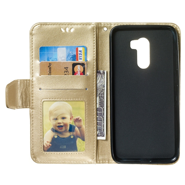 Pressed Printing Mermaid Anchor Pattern Horizontal Flip PU Leather Case for Xiaomi Pocophone F1, with Holder & Card Slots & Wallet & Photo Frame