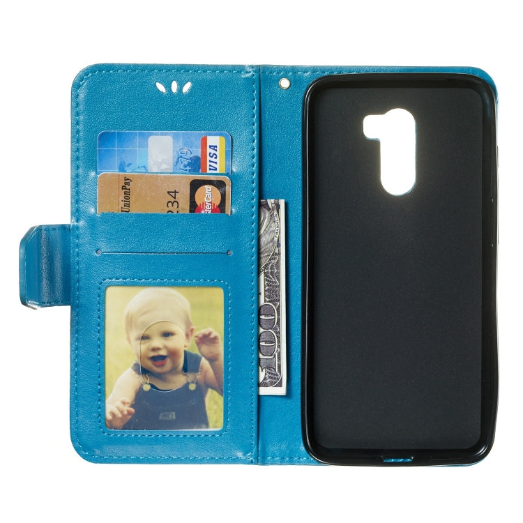 Pressed Printing Mermaid Anchor Pattern Horizontal Flip PU Leather Case for Xiaomi Pocophone F1, with Holder & Card Slots & Wallet & Photo Frame