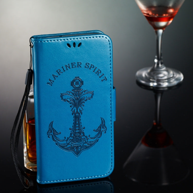 Pressed Printing Mermaid Anchor Pattern Horizontal Flip PU Leather Case for Xiaomi Pocophone F1, with Holder & Card Slots & Wallet & Photo Frame