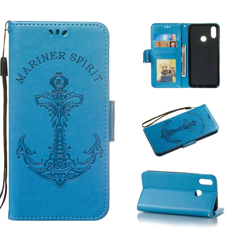 Pressed Printing Mermaid Anchor Pattern Horizontal Flip PU Leather Case for Huawei Nova 3i / P Smart Plus, with Holder & Card Slots & Wallet & Photo Frame