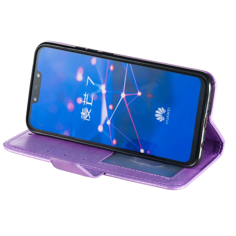 Pressed Printing Mermaid Anchor Pattern Horizontal Flip PU Leather Case for Huawei Mate 20 Lite / Maimang 7, with Holder & Card Slots & Wallet & Photo Frame